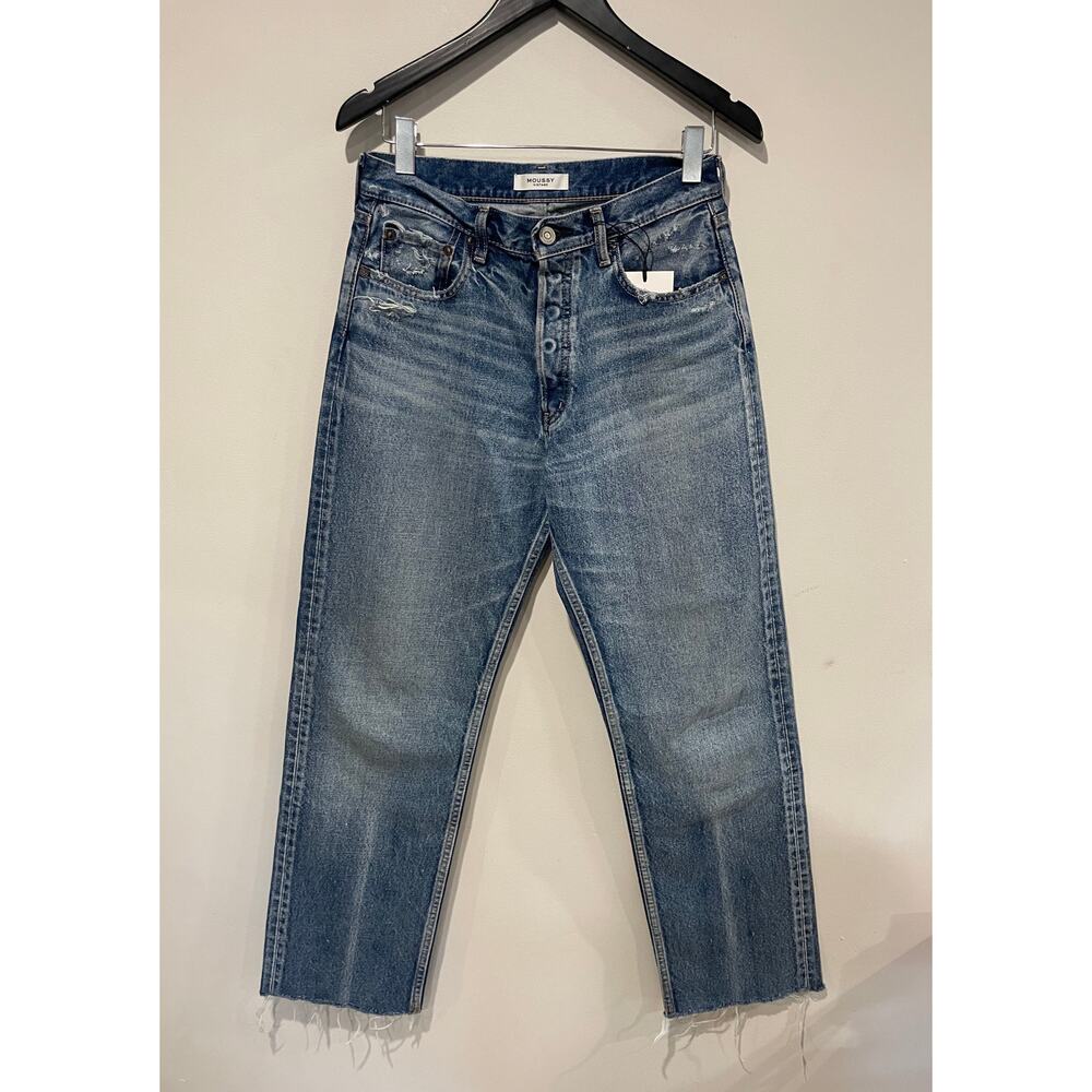Moussy Vintage Samuel High Waisted Denim Straight Jeans Blue Women's Size 29 - Picture 2 of 7